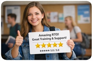 Student Giving 5Star Review to RTO-2